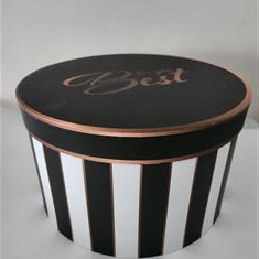 Black stripe surprise box with Macaroons or chocolates Luxury 