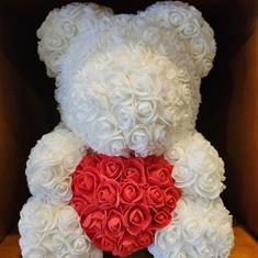 White Bear with red Heart