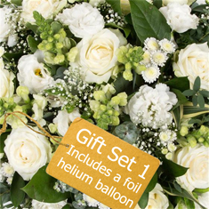 Gift Set 1 - Florist Choice Hand-Tied in Water with balloon