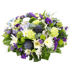 Purple, Lime &amp; White Florist choice Posy Pad