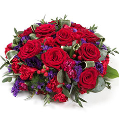Red Rose &amp; Purple Florist choice  Posy