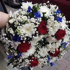 Blue, White &amp; Red Wreath