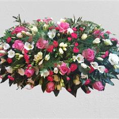 Pink &amp; White Casket Spray
