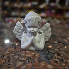 White Praying Angel with candle Ceramic 