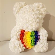 Bear With Rainbow Heart 40cm