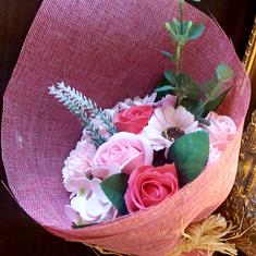 Soap Flowers Pink Colour 