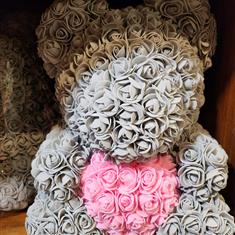 Grey Bear with Pink Heart