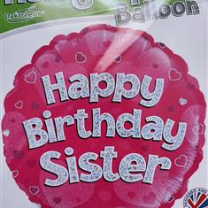 Happy Birthday Sister Halographic Balloon 