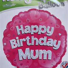 Happy Birthday Mum Halographic Balloon