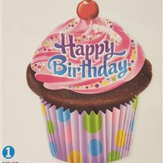 Happy Birthday Cupcake Balloon 35 inch 89 cm