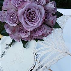 Lilac and White Pearl Bouquet 