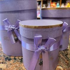 Purple Surprise box with chocolates 