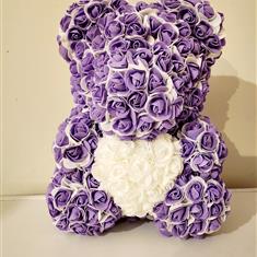 Purple and white Bear 40 cm Handmade