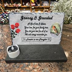 Slate Memorial Plaque Granny and Grandad